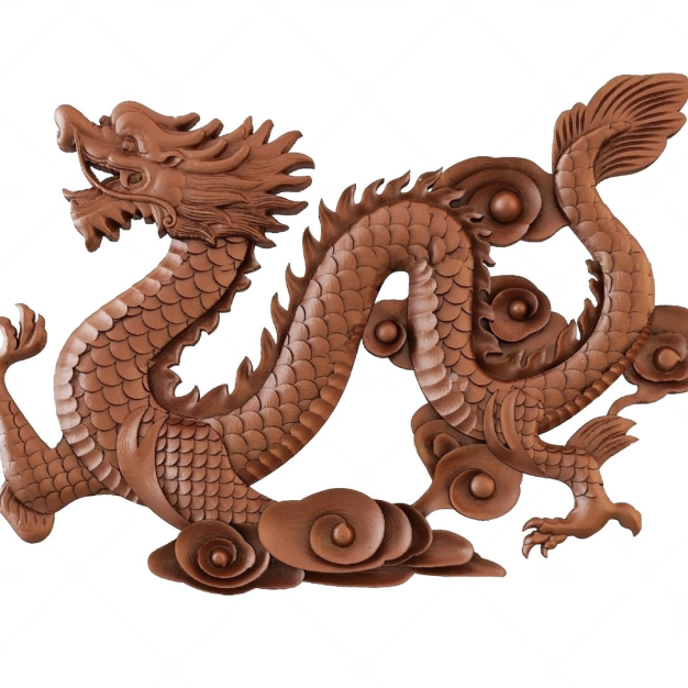 龙雕像3D模型